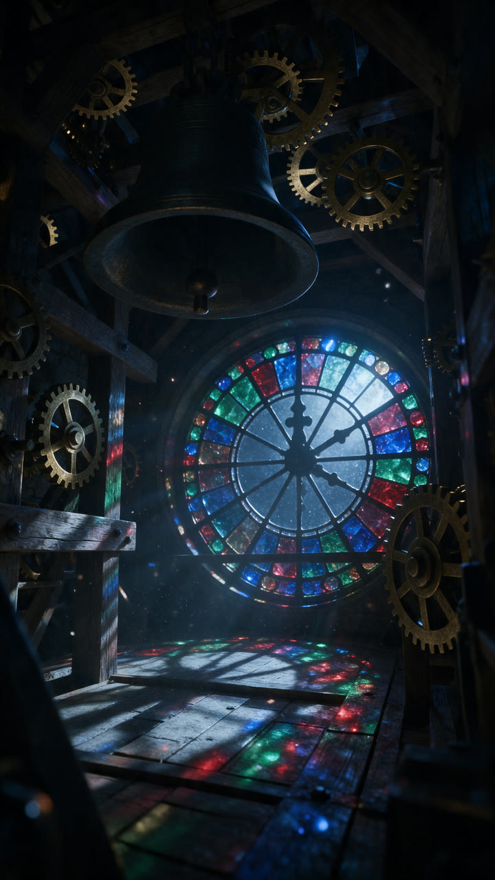 Clock Chamber card: Twelve strikes. Count carefully.