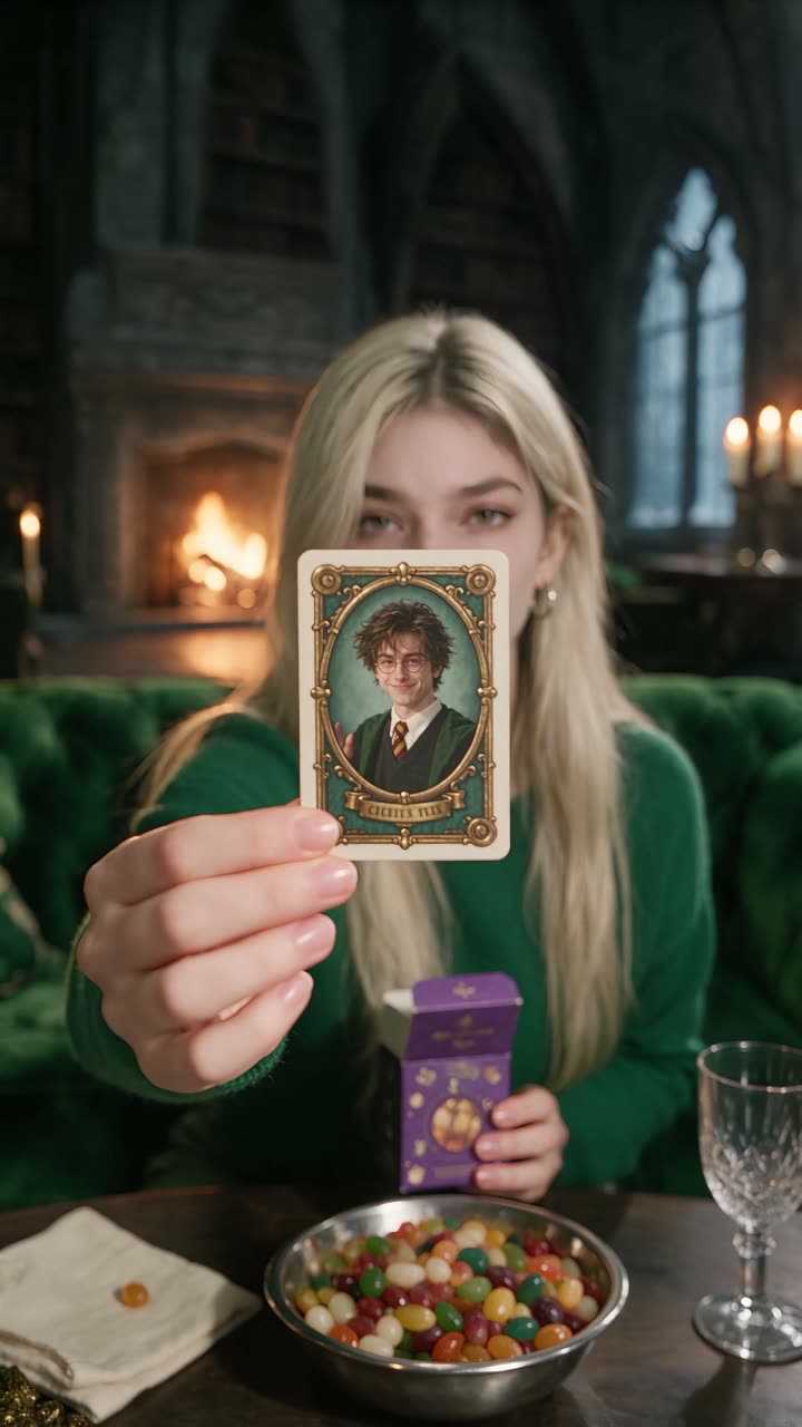 Malfoid in a still from “Malfoid's Sweets Mukbang… Then She Finds HIS Card”